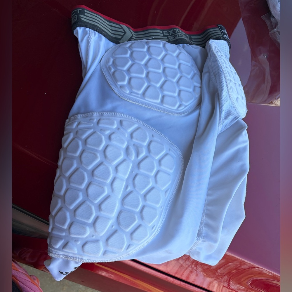 Padded White football girdle large